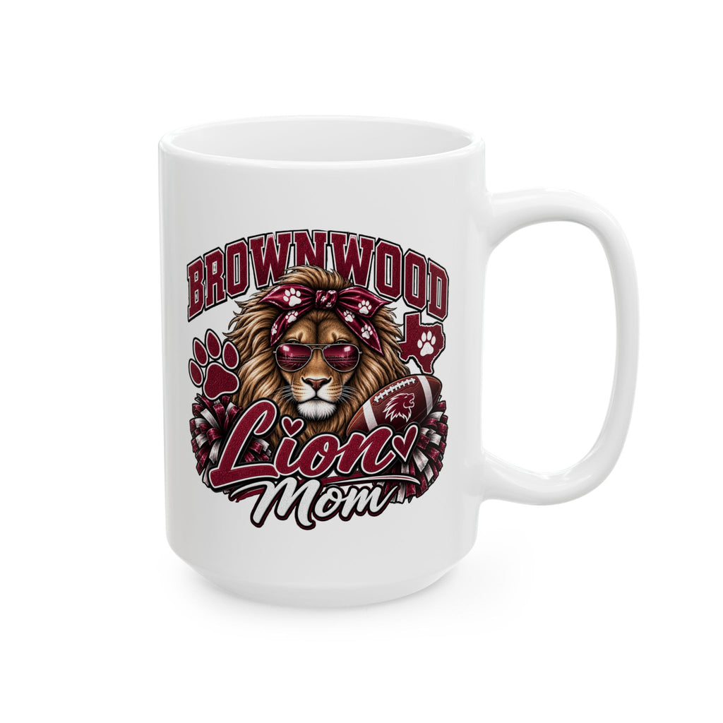 Brownwood Lion Mom Mascot Ceramic Mug (11oz, 15oz)