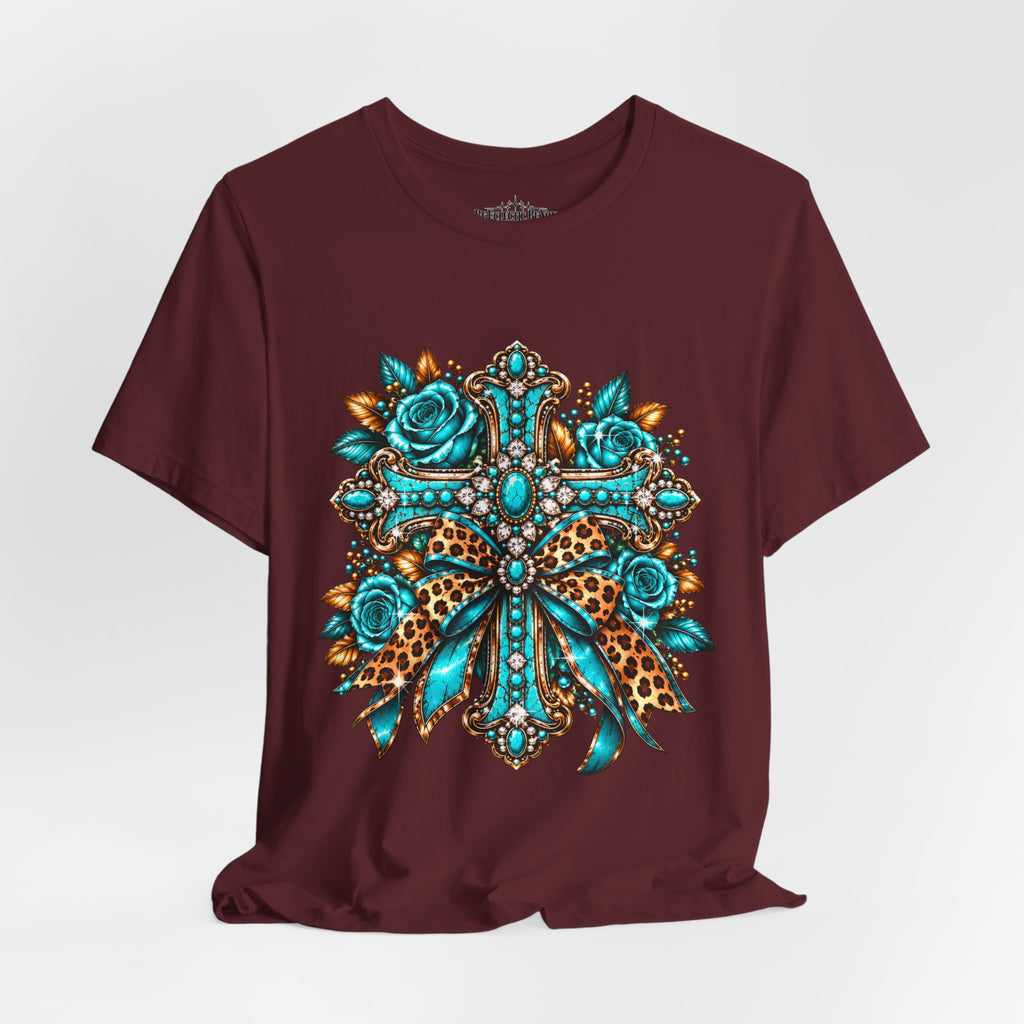Bohemian Turquoise Floral Paisley T-Shirt