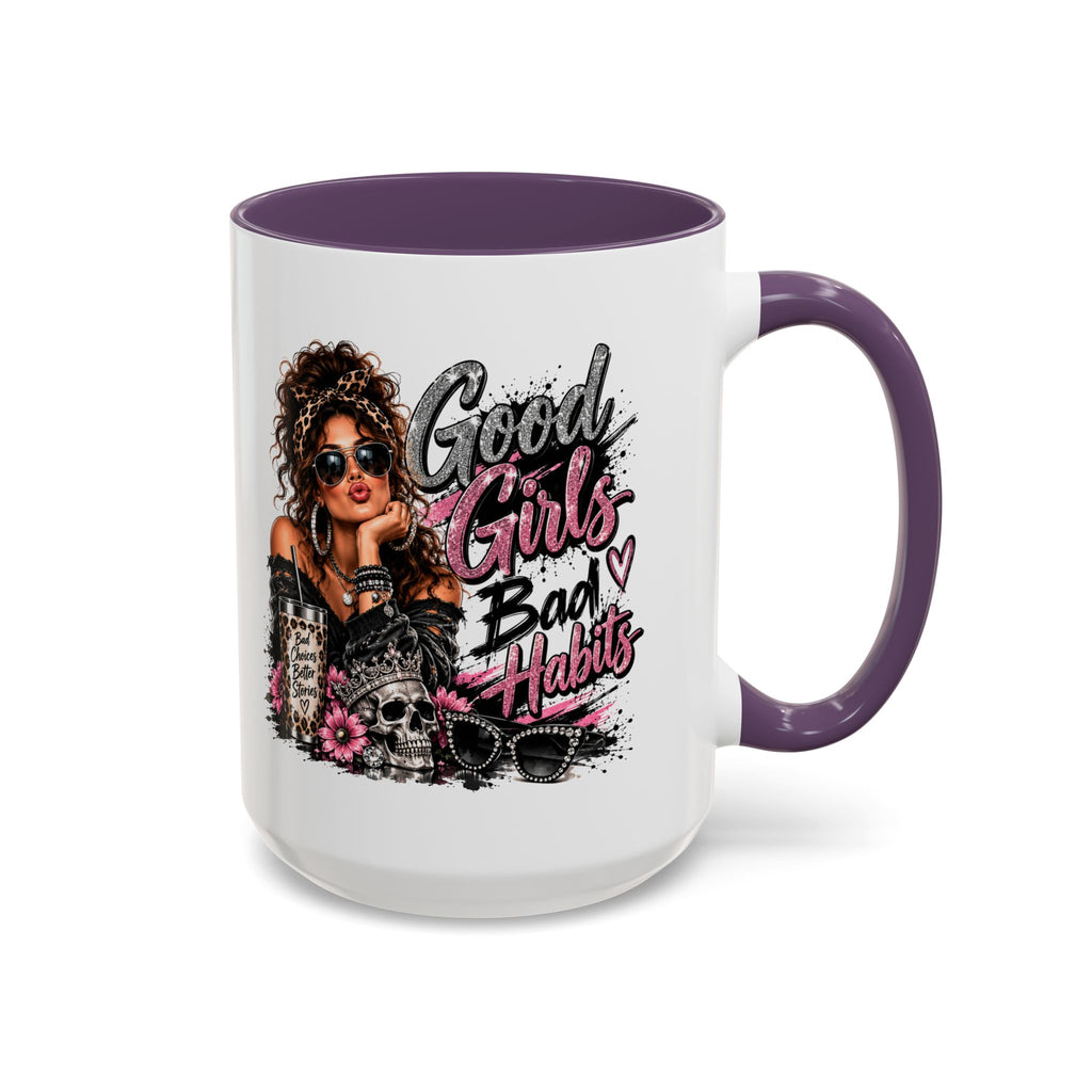 Good Girls Bad Habits Accent Coffee Mug – 11/15oz Stylish Graphic Mug for Trendy Women