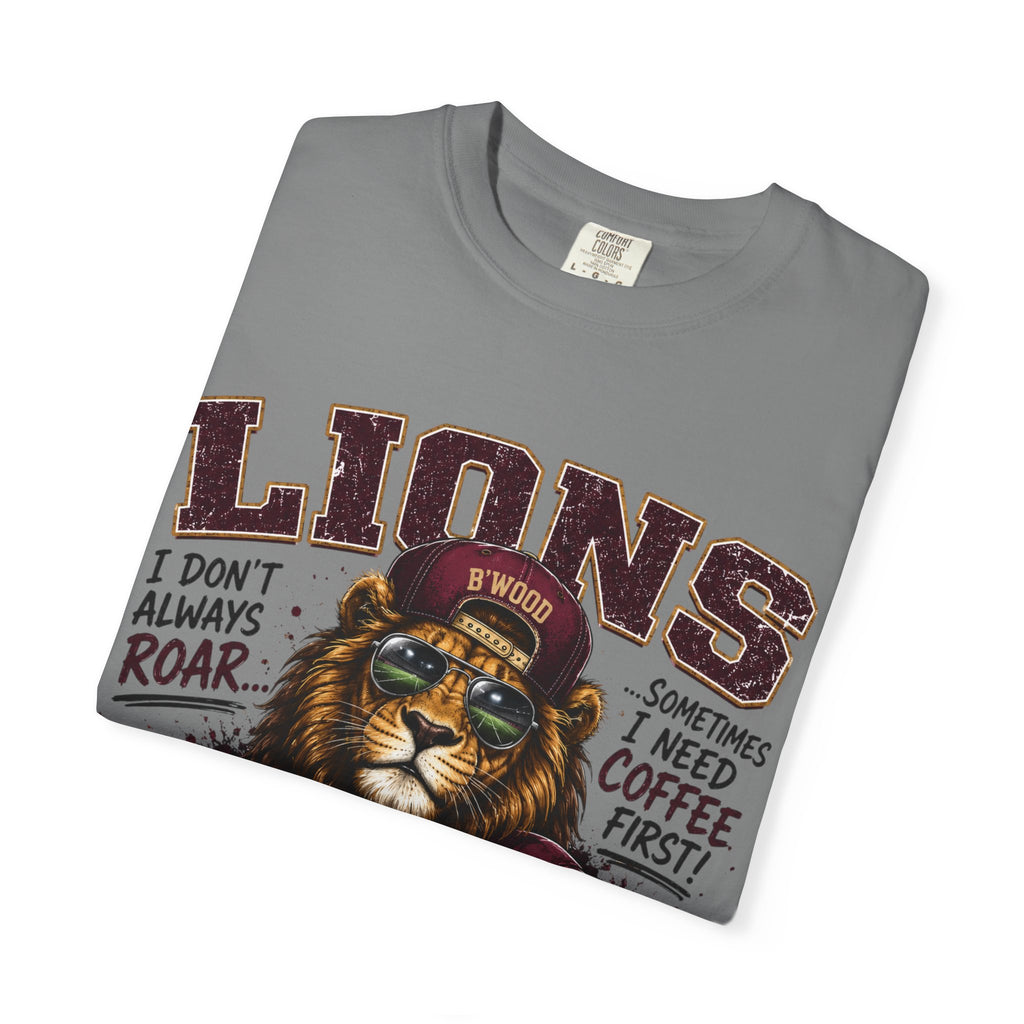 Lions Coffee Club T-Shirt — 'Eat. Sleep. Coffee. Repeat.' Graphic Tee