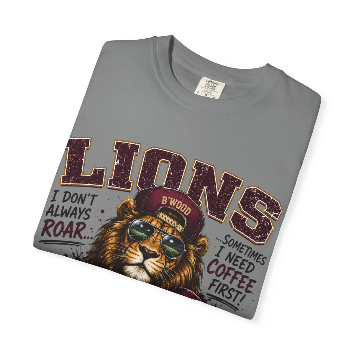 Lions Coffee Club T-Shirt — 'Eat. Sleep. Coffee. Repeat.' Graphic Tee