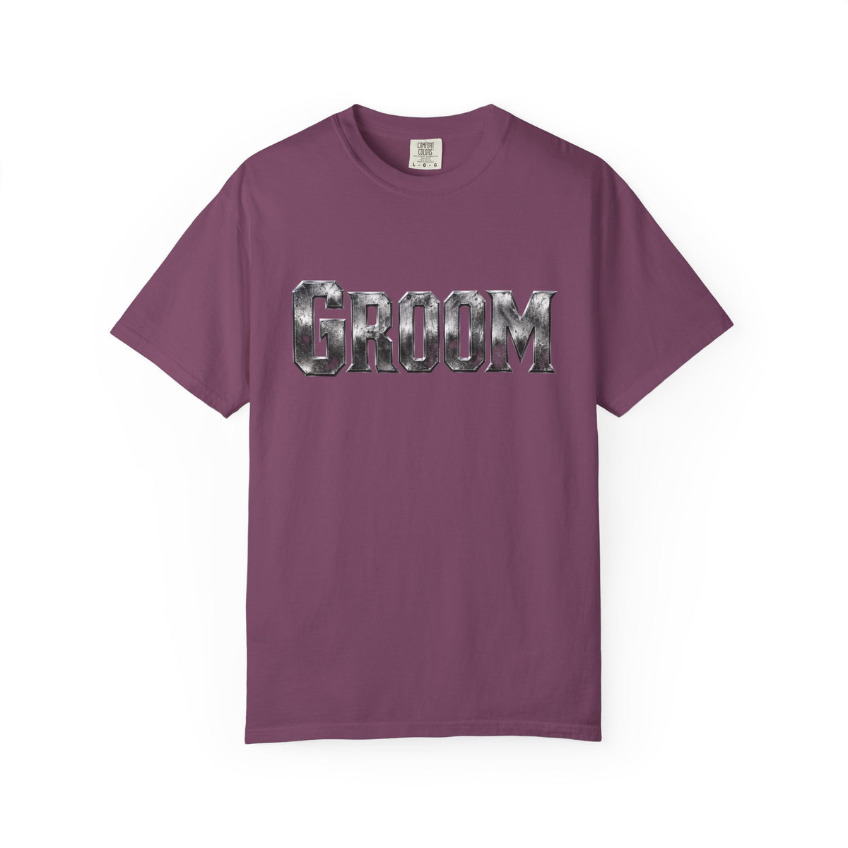 Groom Graphic T-Shirt — Metallic Lettering Wedding Tee for Grooms