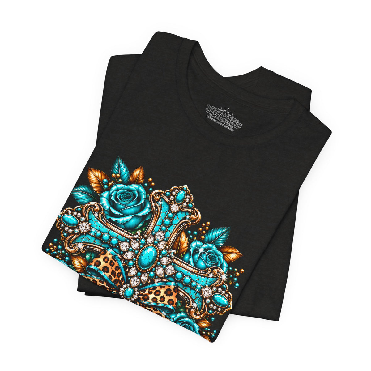 Bohemian Turquoise Floral Paisley T-Shirt