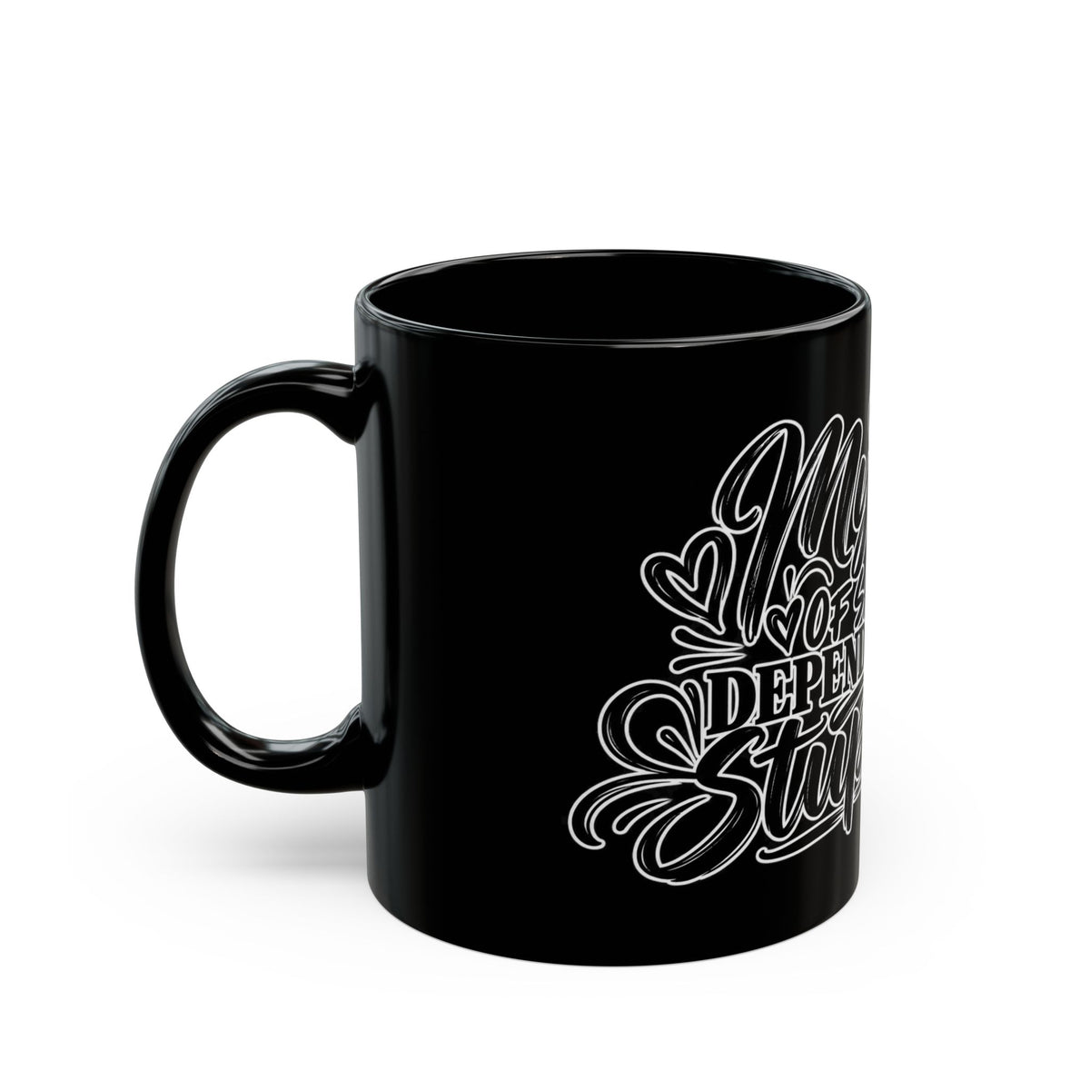 Sarcastic Quote Black Coffee Mug — "My Level of Sarcasm Depends on Your Stupidity"
