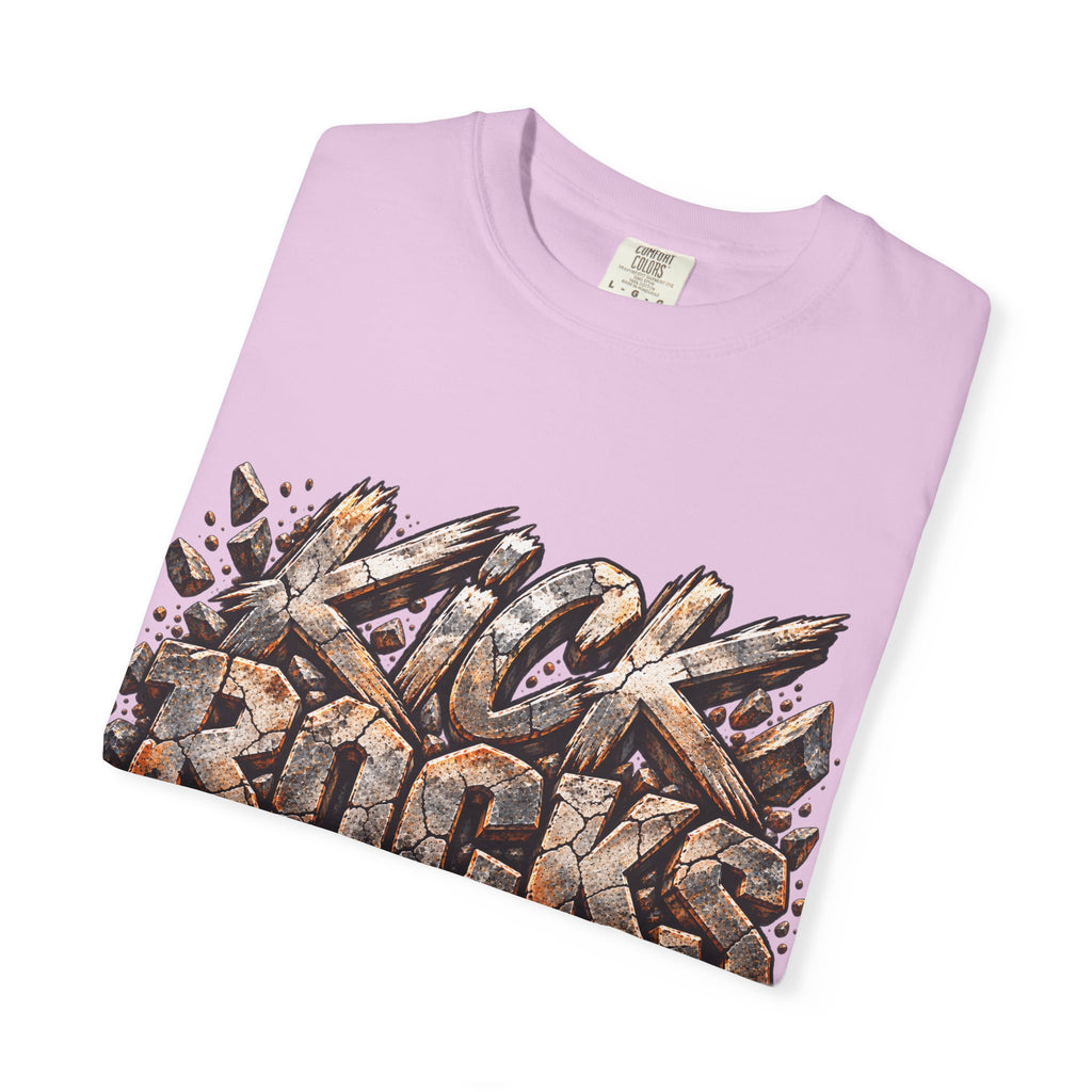 Kick Rocks T‑Shirt — Grunge Stone Graffiti Tee