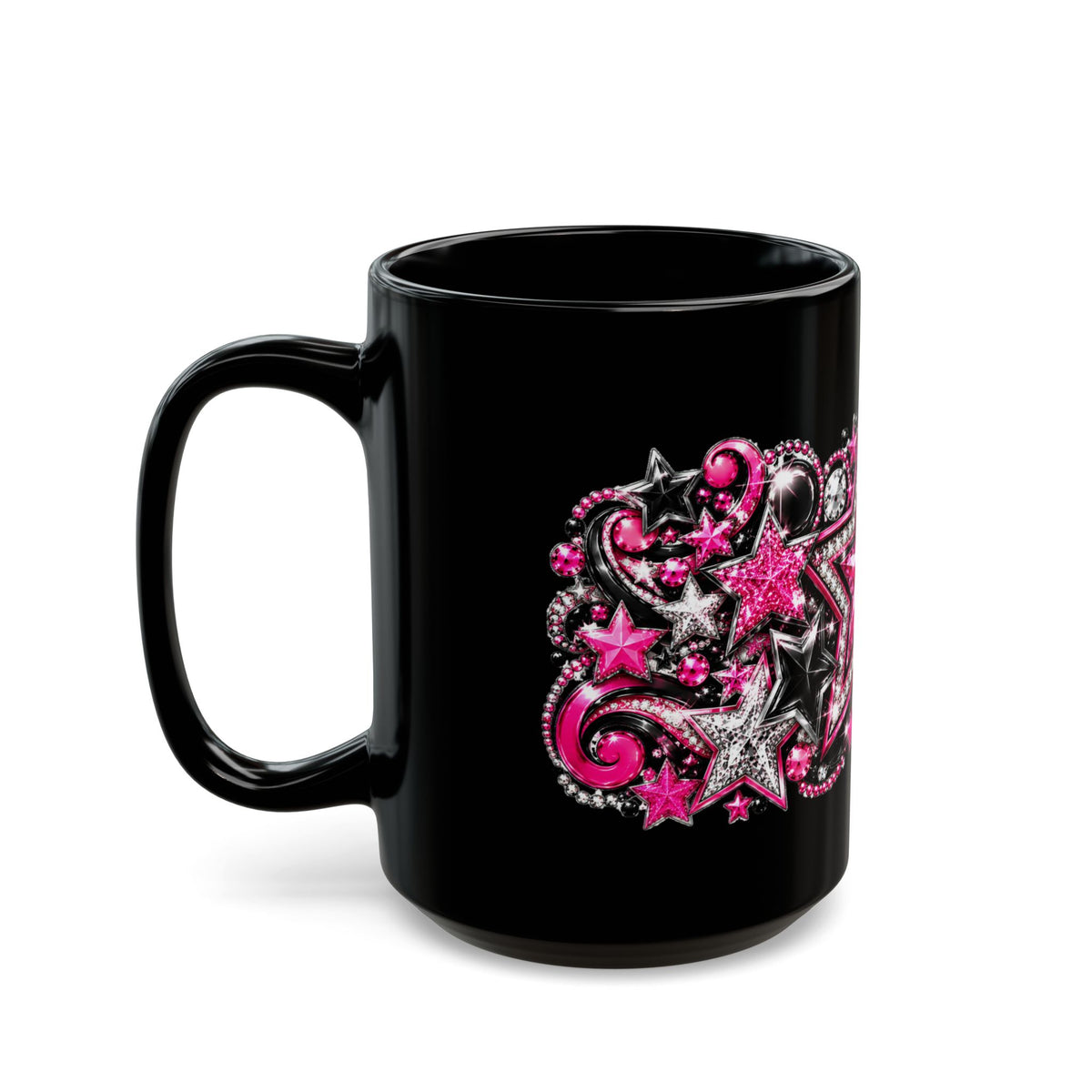 Pink Rhinestone Star Glam Mug