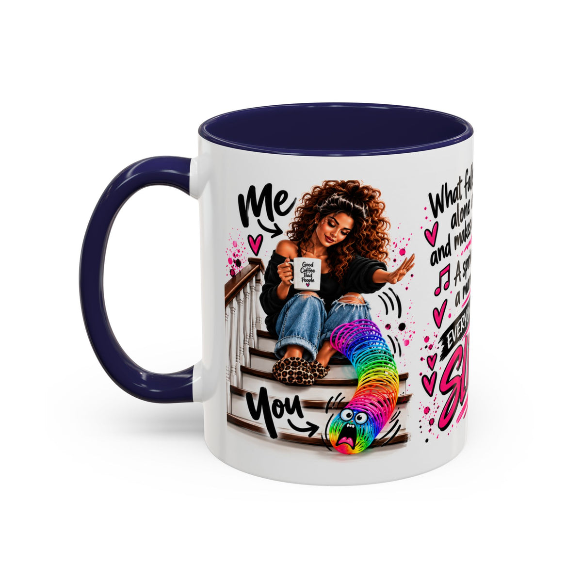 Slinky Coffee Mug — Funny Rainbow Slinky Gift for Friends & Teachers
