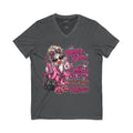 Messy Bun, Big Coffee V-Neck Tee — Funny Mom Graphic T-Shirt