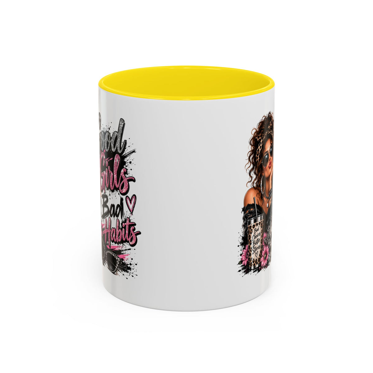 Good Girls Bad Habits Accent Coffee Mug – 11/15oz Stylish Graphic Mug for Trendy Women