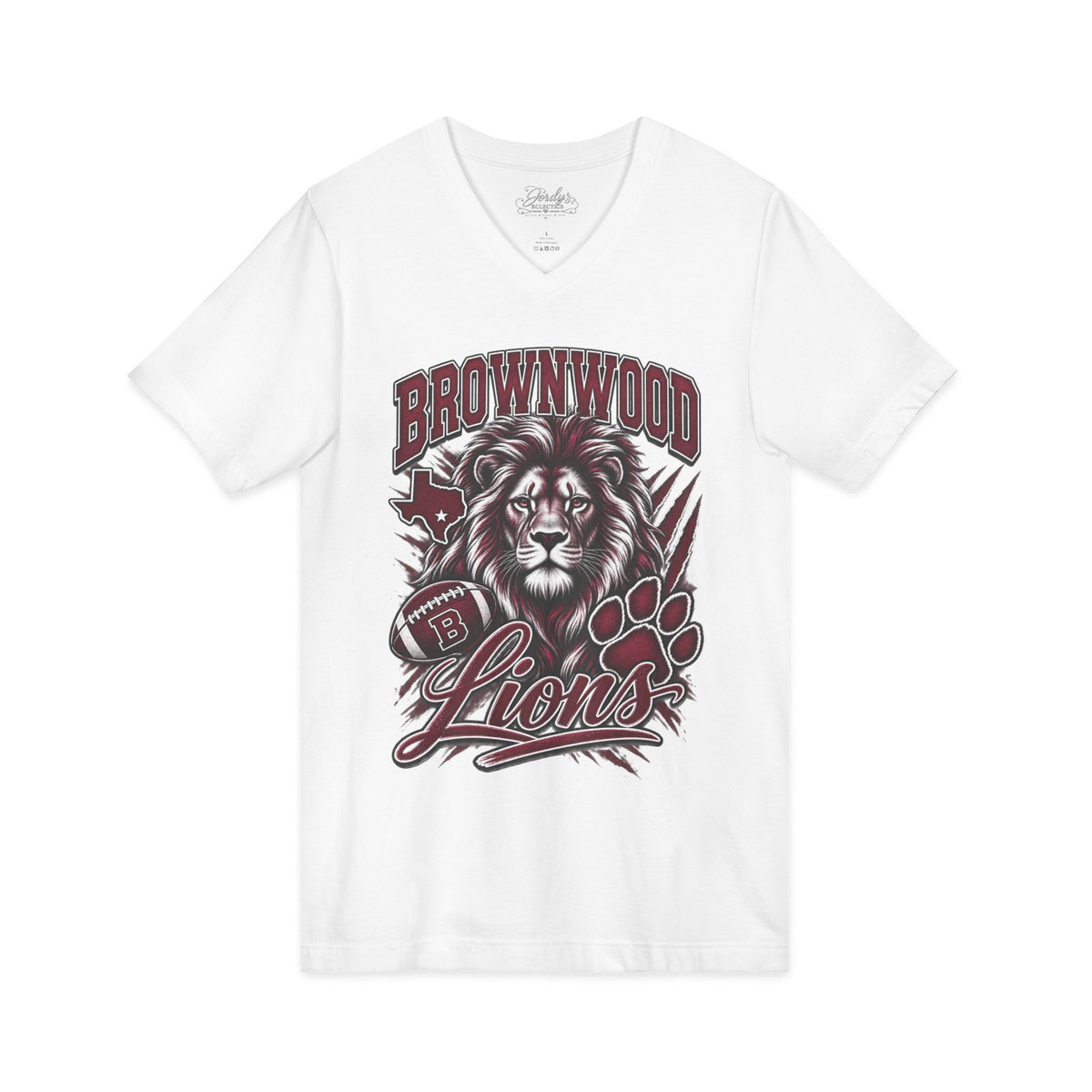 Brownwood Lions Unisex Jersey Short Sleeve V-Neck Tee