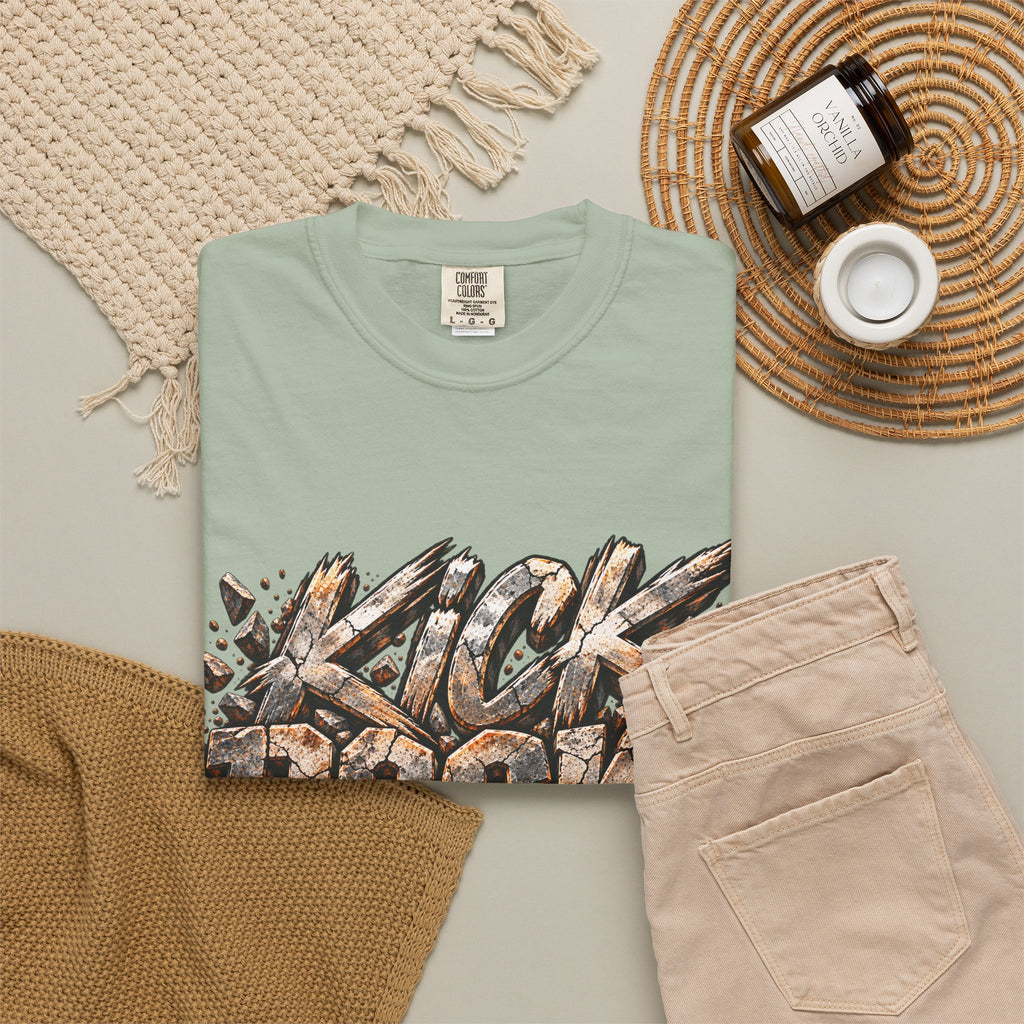 Kick Rocks T‑Shirt — Grunge Stone Graffiti Tee