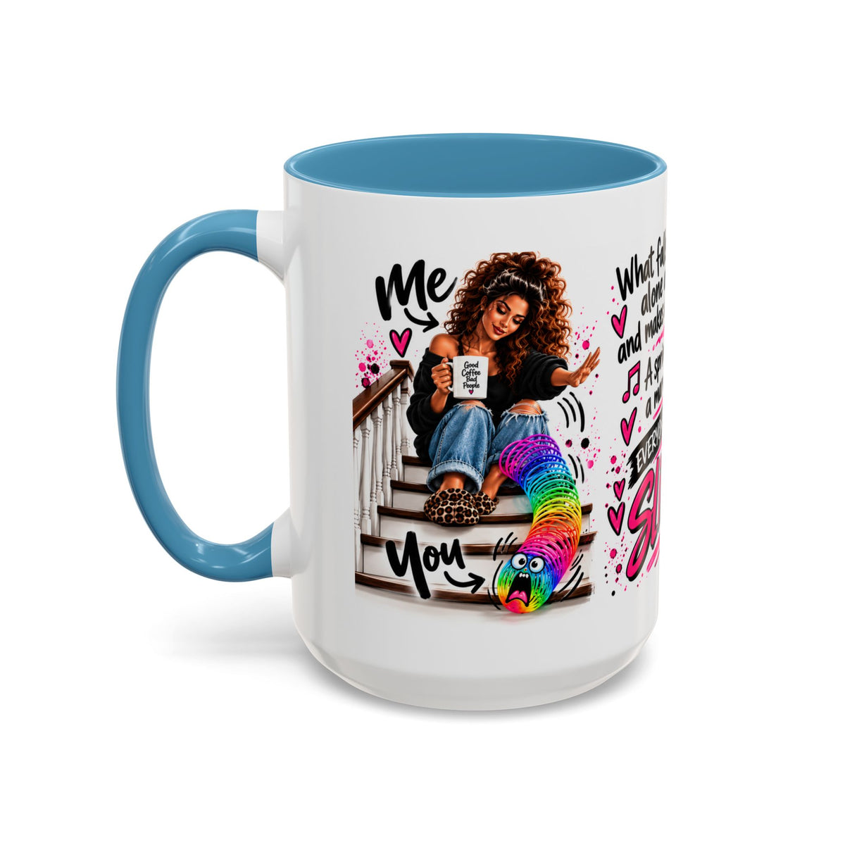 Slinky Coffee Mug — Funny Rainbow Slinky Gift for Friends & Teachers