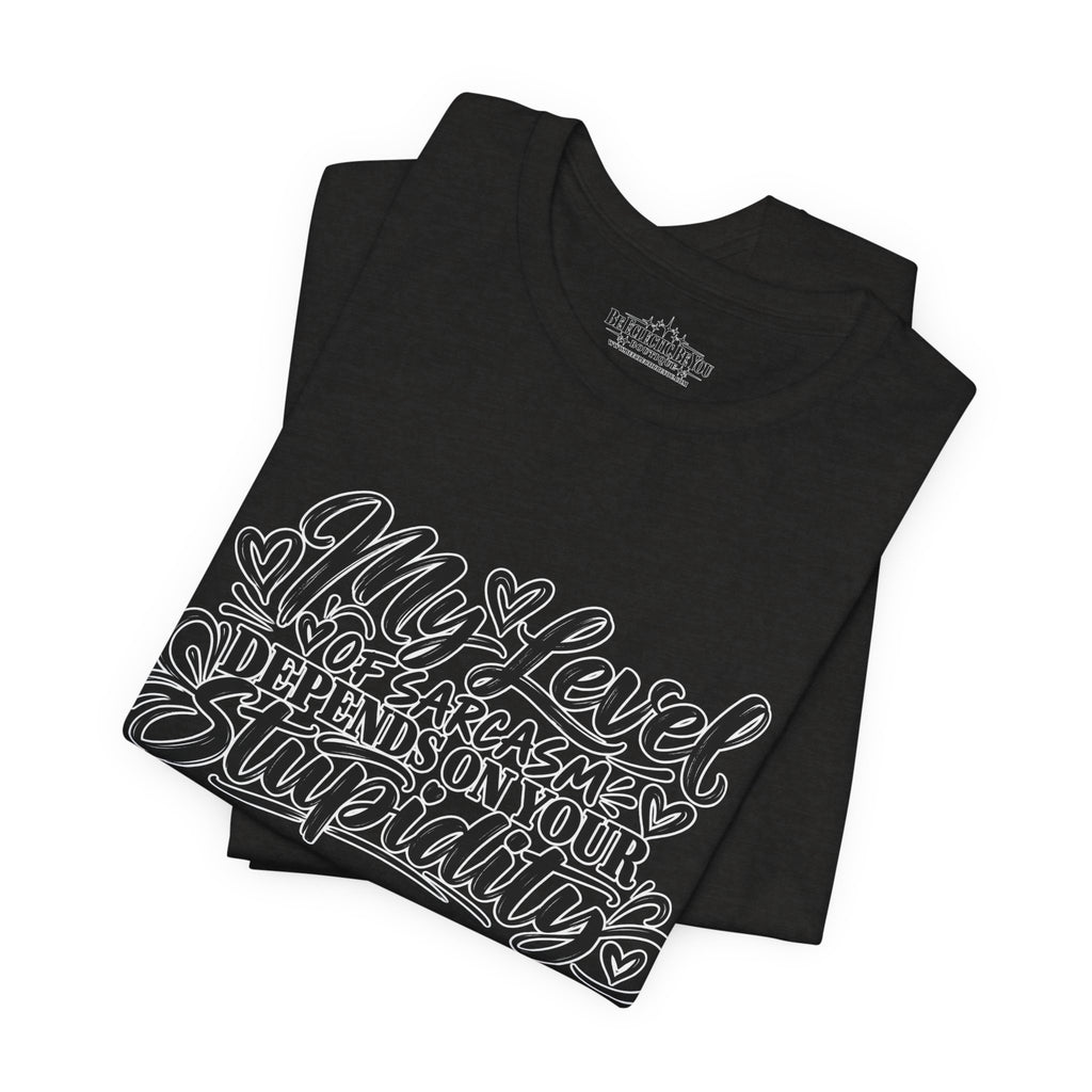 My Level of Sarcasm Depends on Your Stupidity T-Shirt