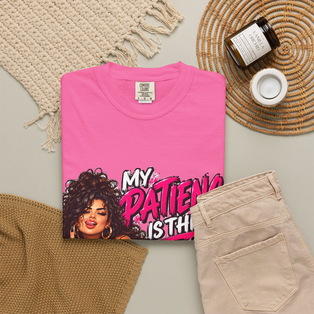 Graphic T-Shirt — "My Patience Is Thin and My Give a F*** Is Broken" Retro Sassy Woman