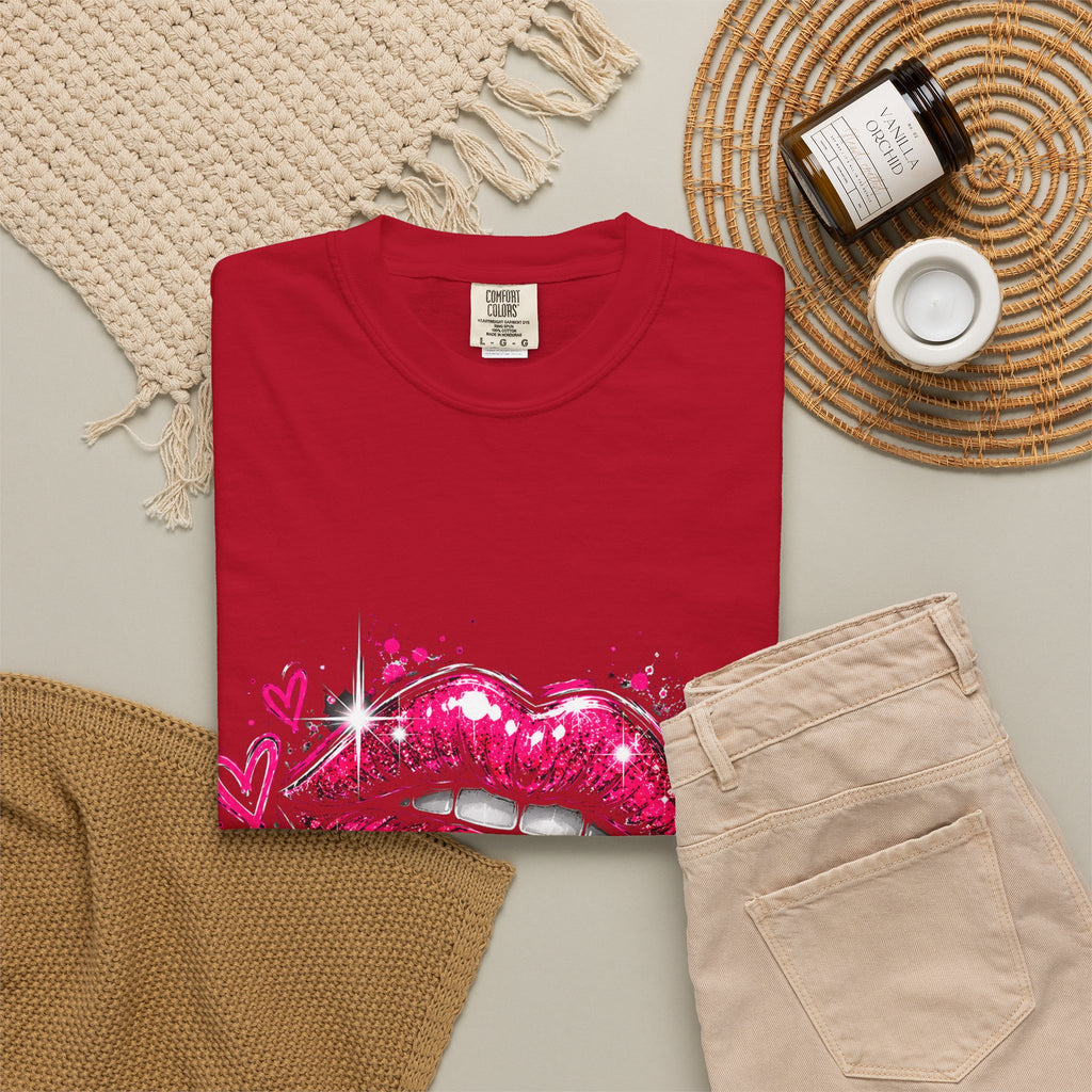 Dripping Pink Kiss T‑Shirt — Graffiti Lip Art Tee