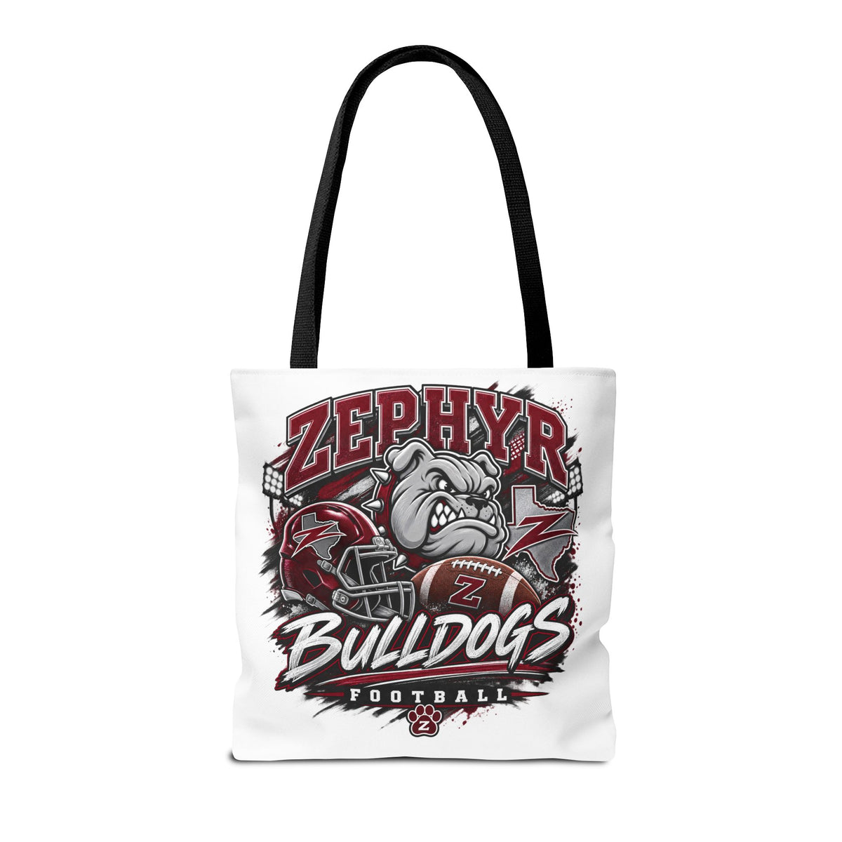 Bulldogs Football Tote Bag — Zephyr Mascot Collegiate Game Day Tote