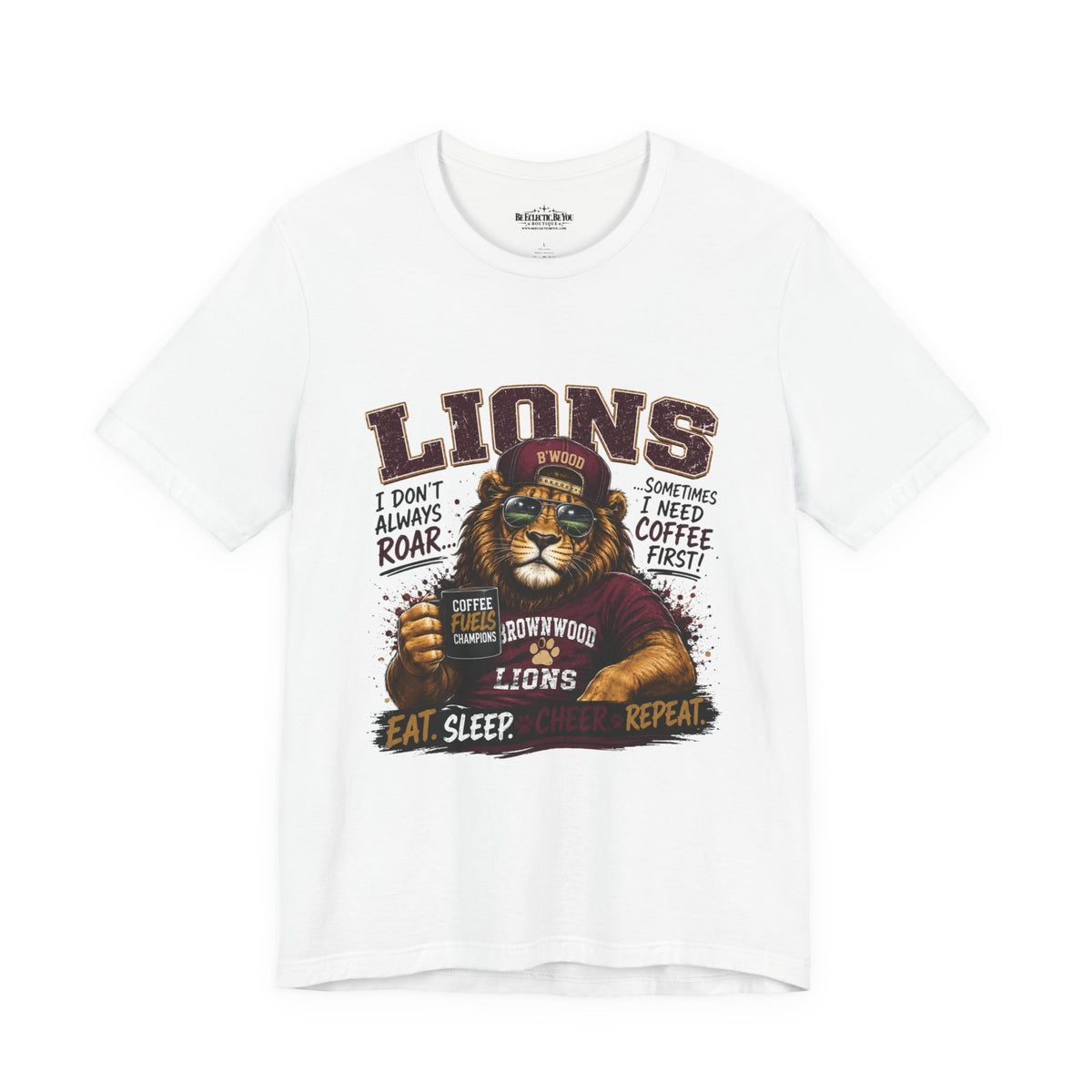 Lions Coffee First Eat Sleep Repeat Graphic T-Shirt