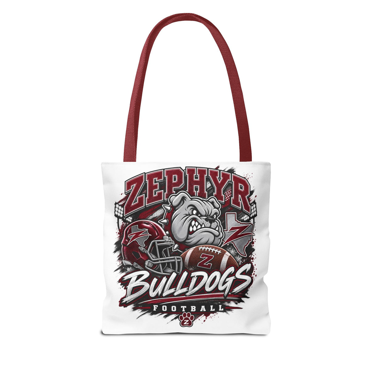 Bulldogs Football Tote Bag — Zephyr Mascot Collegiate Game Day Tote