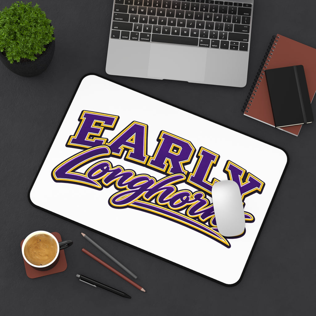 Early Longhorns Desk Mat — Purple & Gold Gaming/Office Mousepad