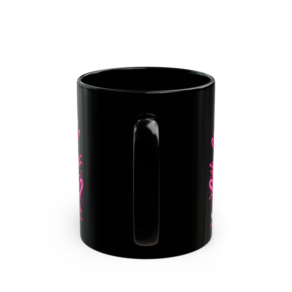 Coffee First Black Mug — Funny Girly Coffee Lover Gift ("Coffee First, Then We'll See")