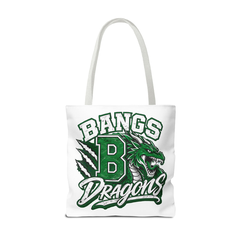 Bangs Dragons Tote Bag — Green Mascot Dragon School Spirit Tote