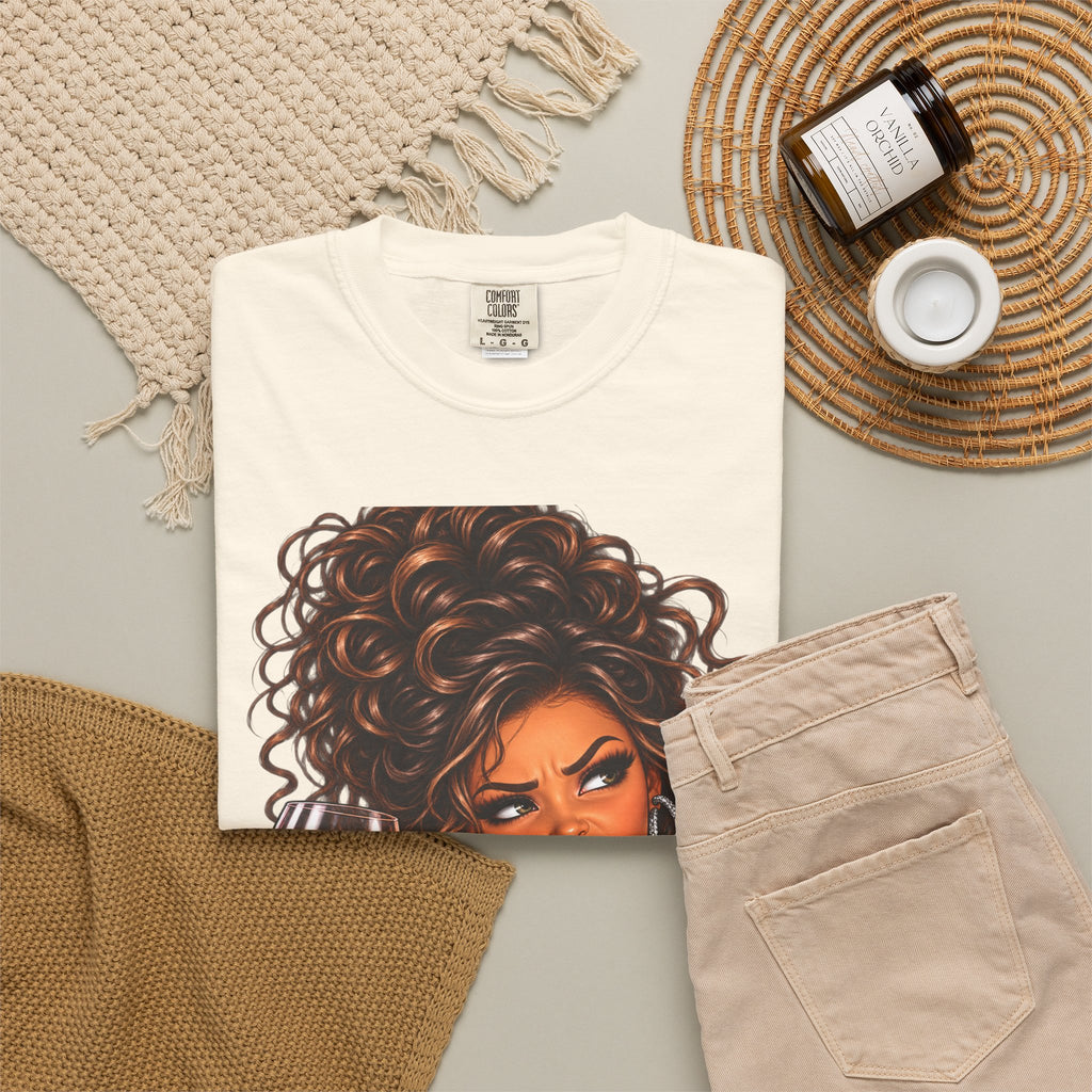 Sassy Curly Girl Wine T-Shirt
