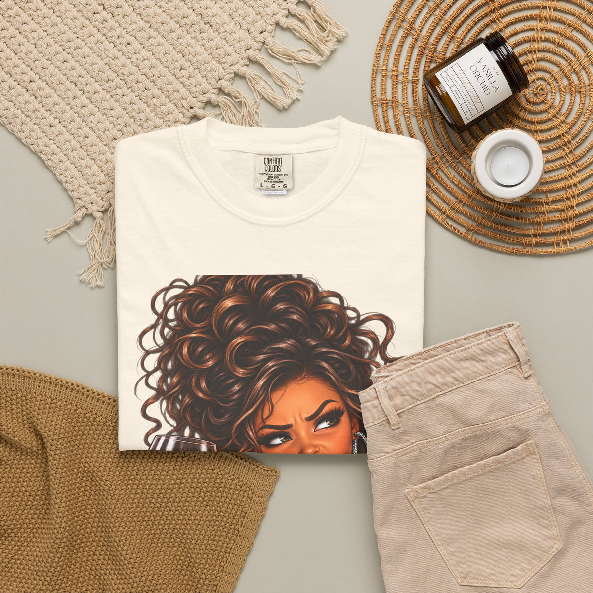 Sassy Curly Girl Wine T-Shirt