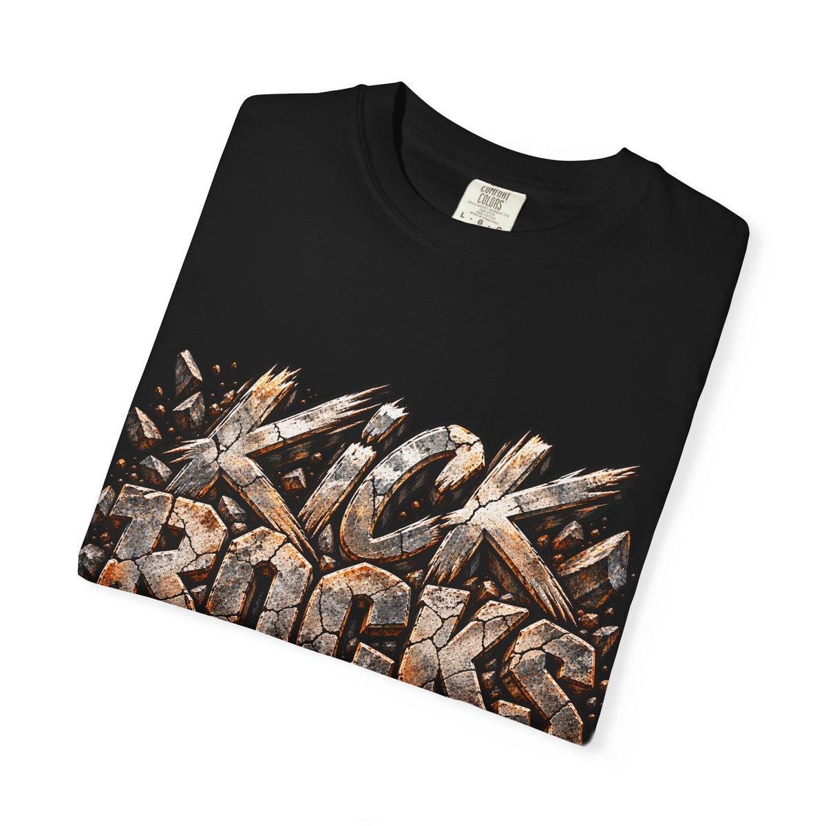 Kick Rocks T‑Shirt — Grunge Stone Graffiti Tee