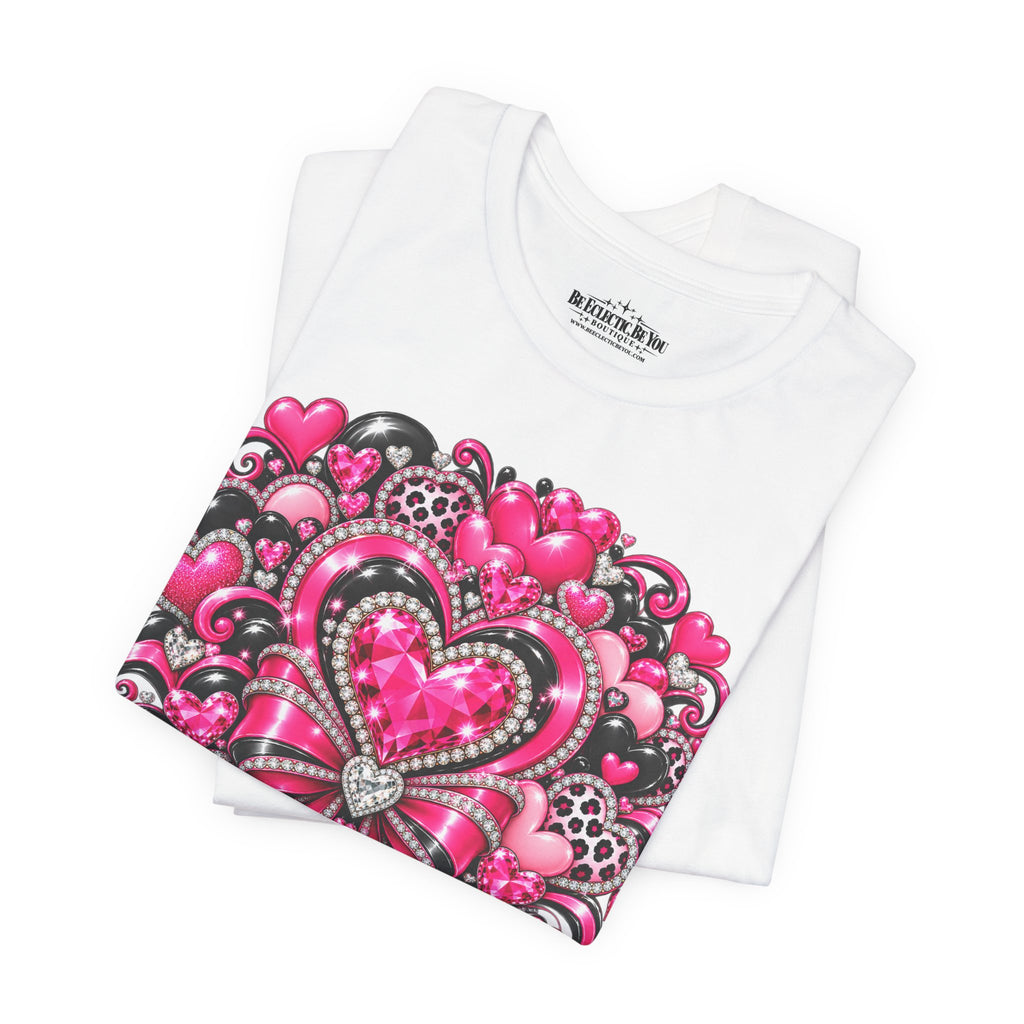Pink Heart Valentine’s Day Graphic T-Shirt