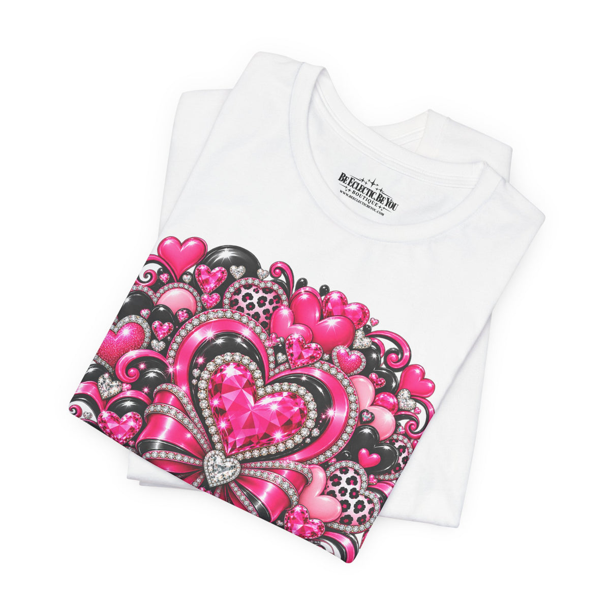 Pink Heart Valentine’s Day Graphic T-Shirt