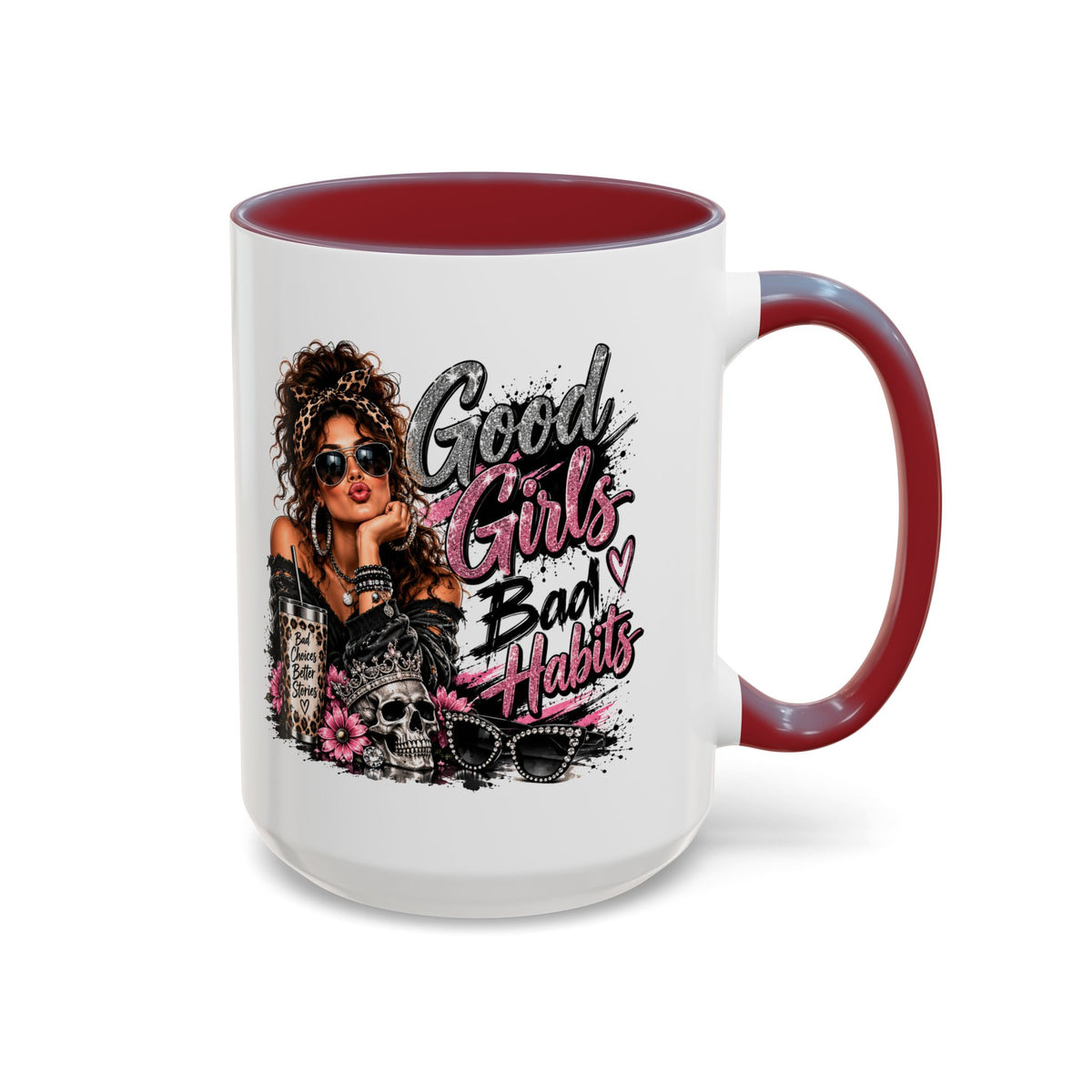 Good Girls Bad Habits Accent Coffee Mug – 11/15oz Stylish Graphic Mug for Trendy Women