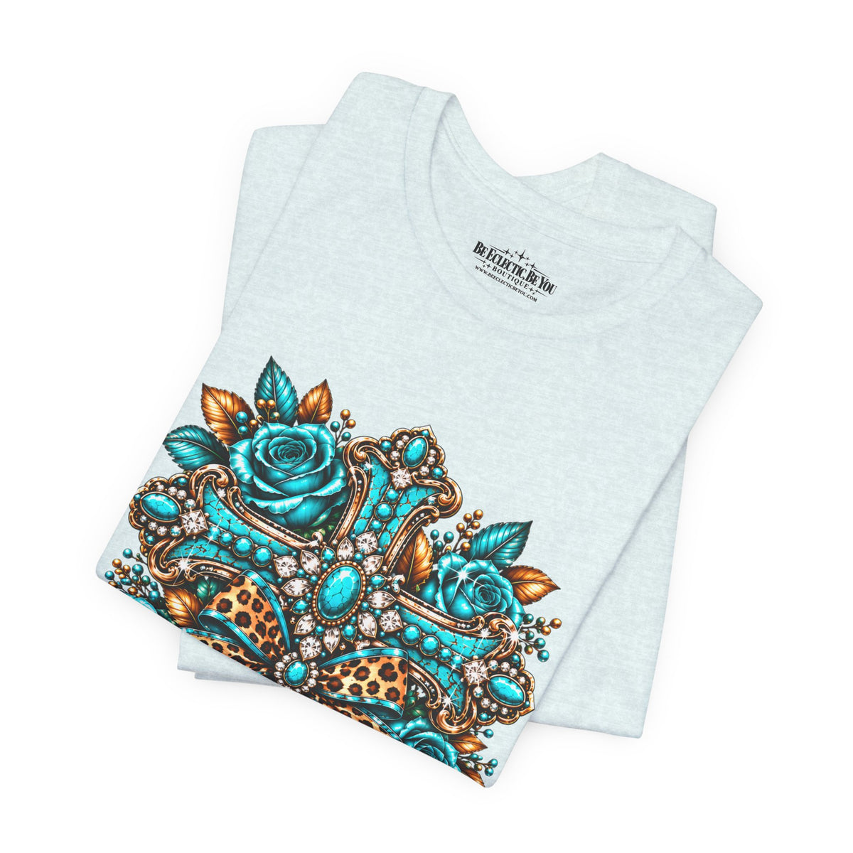 Bohemian Turquoise Floral Paisley T-Shirt