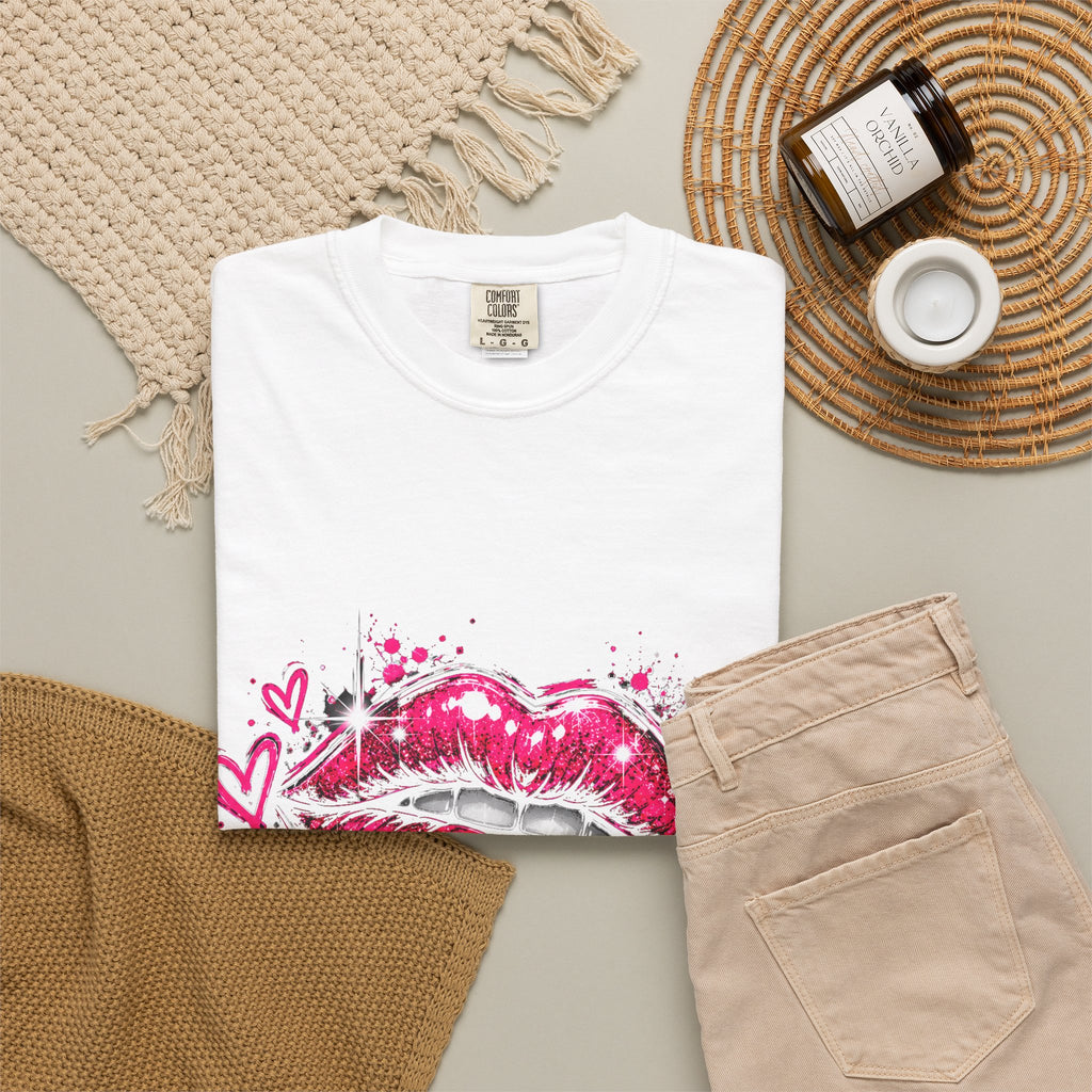 Dripping Pink Kiss T‑Shirt — Graffiti Lip Art Tee