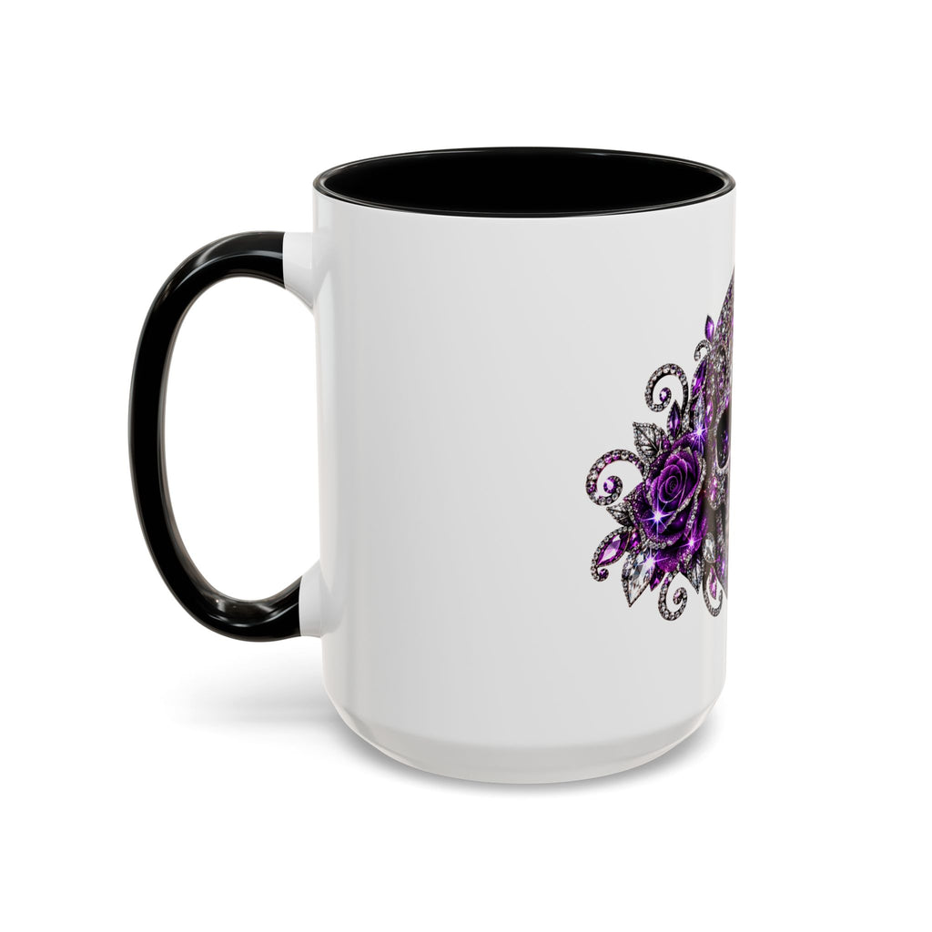 Purple Jeweled Skull Coffee Mug — Gothic Accent Tea Cup