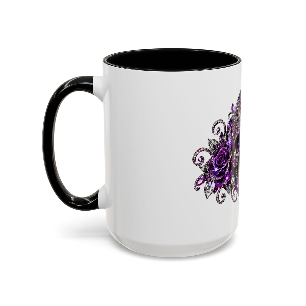 Purple Jeweled Skull Coffee Mug — Gothic Accent Tea Cup