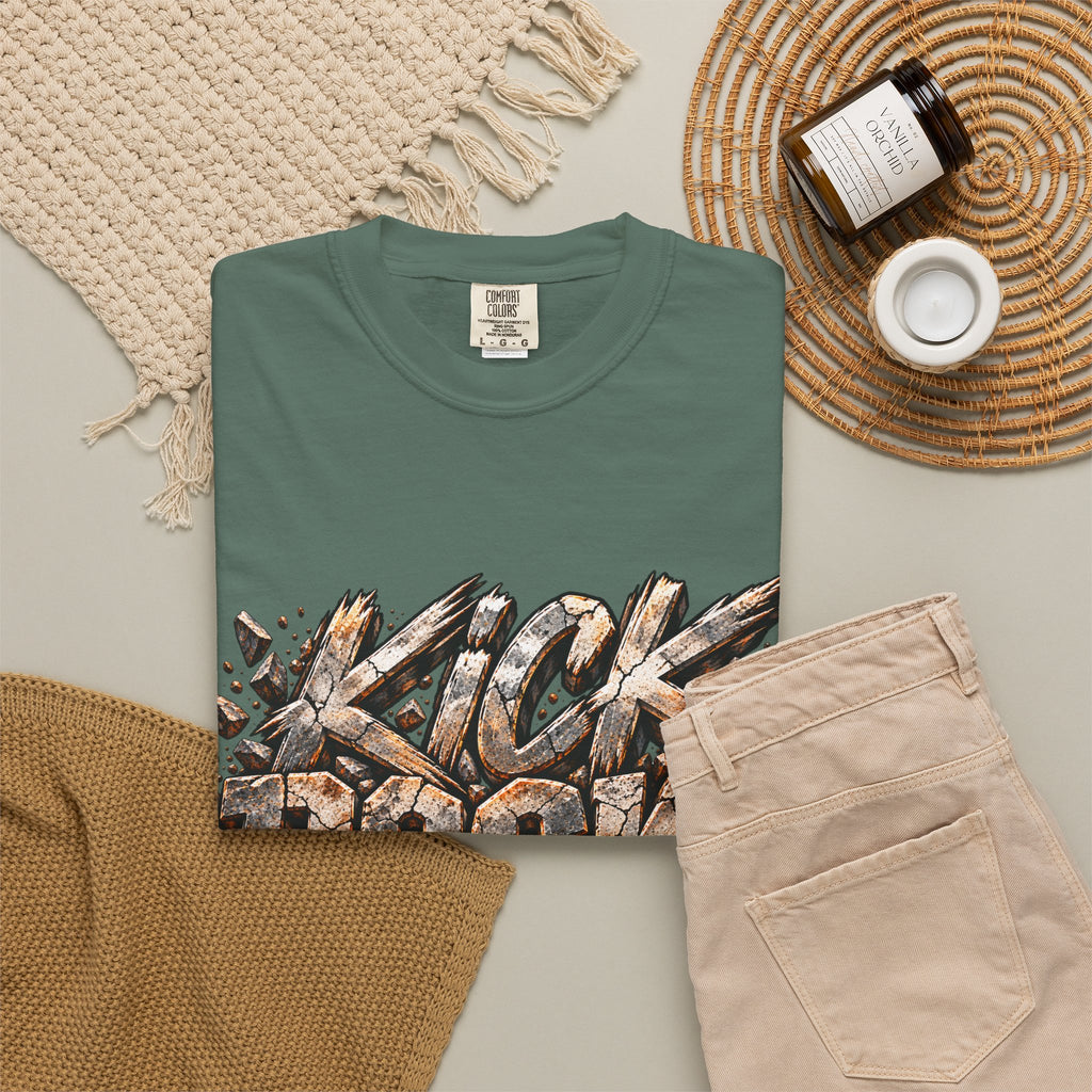 Kick Rocks T‑Shirt — Grunge Stone Graffiti Tee