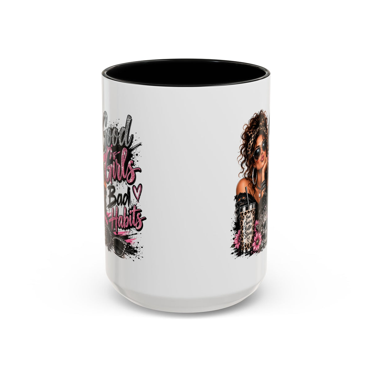Good Girls Bad Habits Accent Coffee Mug – 11/15oz Stylish Graphic Mug for Trendy Women