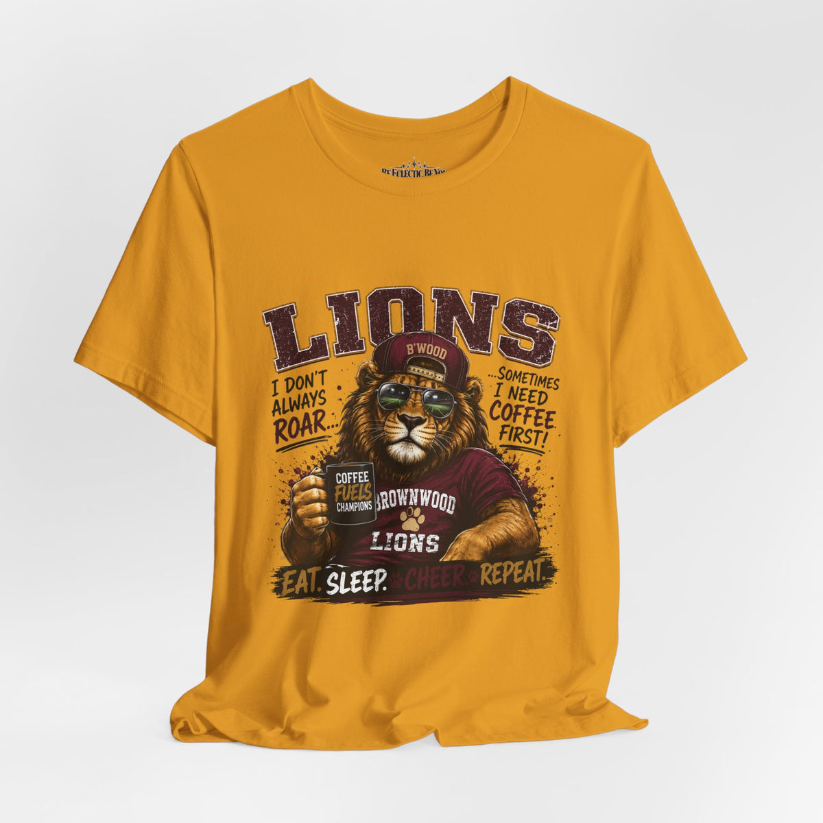 Lions Coffee First Eat Sleep Repeat Graphic T-Shirt