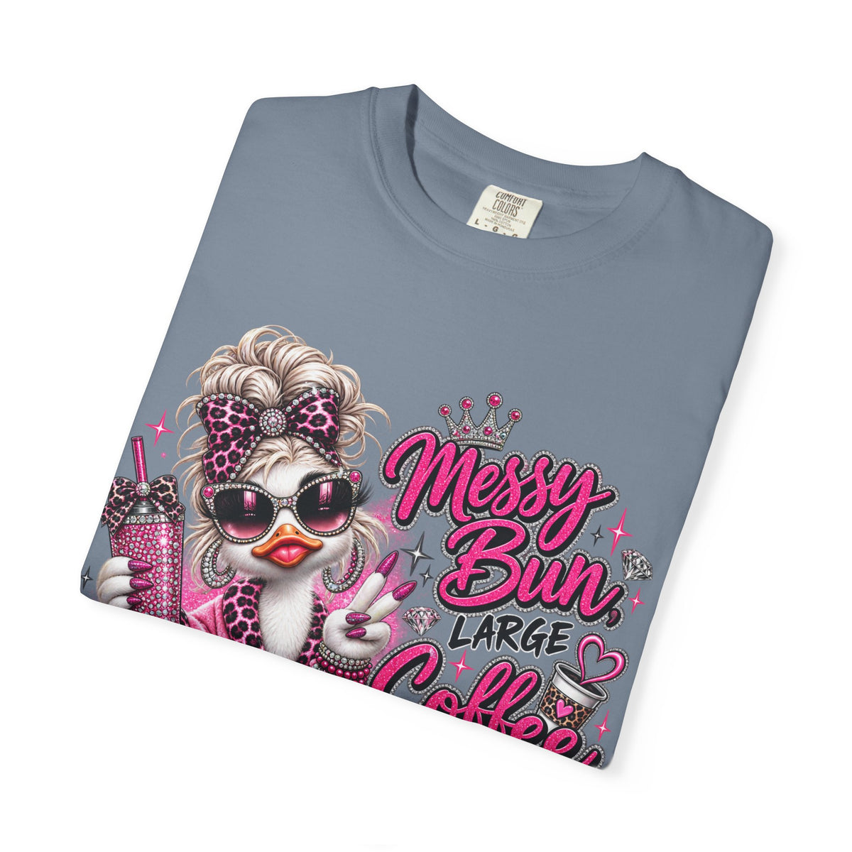 Messy Bun, Big Coffee, Zero Patience T-Shirt — Funny Graphic Tee for Moms & Busy Women
