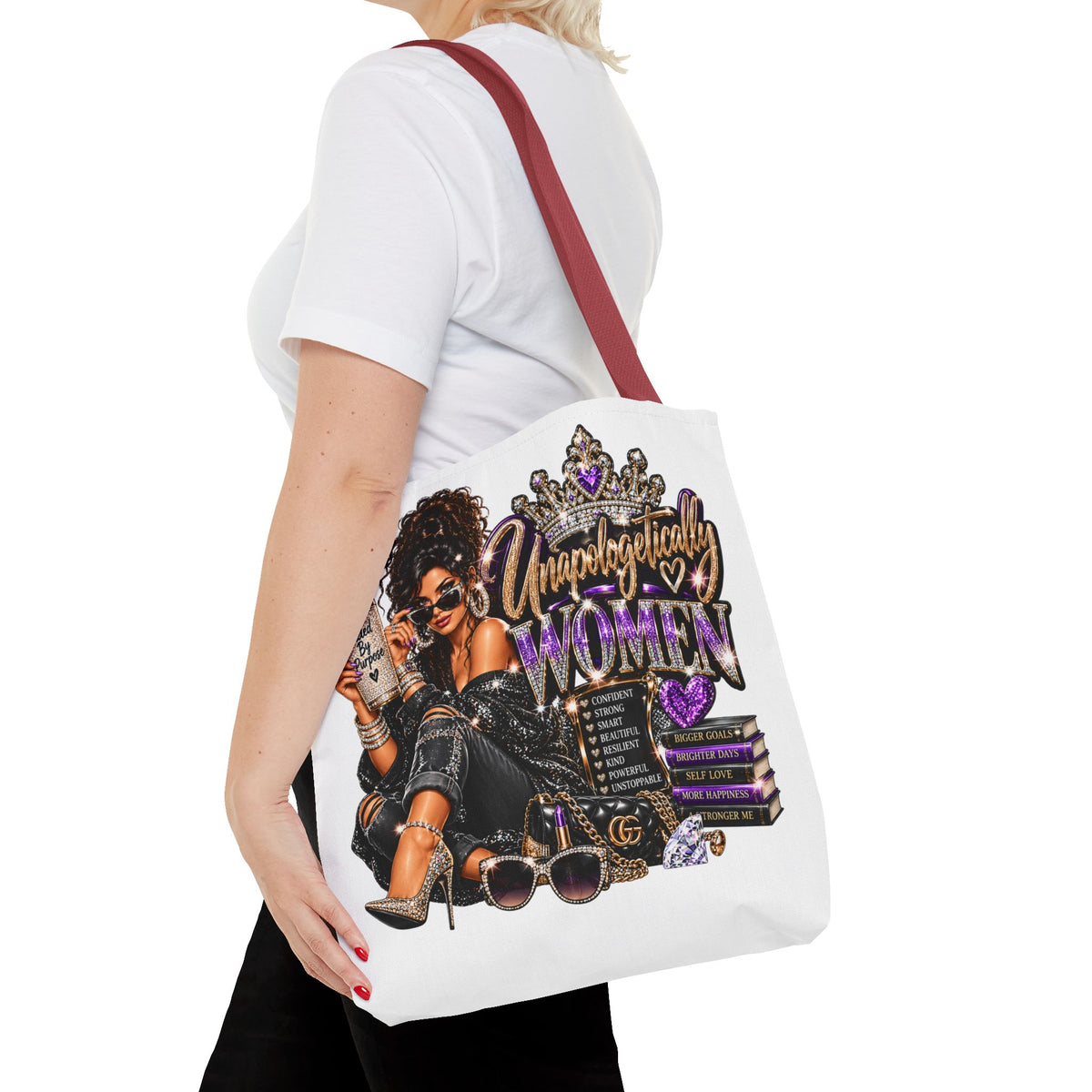 Unapologetically Woman Tote Bag — Empowered Black Queen Graphic Tote