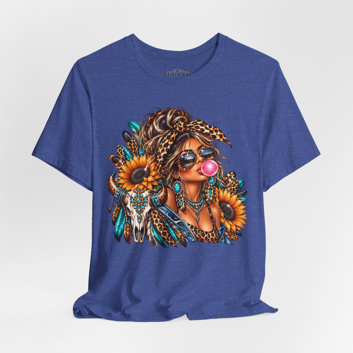 Boho Woman with Sunflowers Graphic T-Shirt