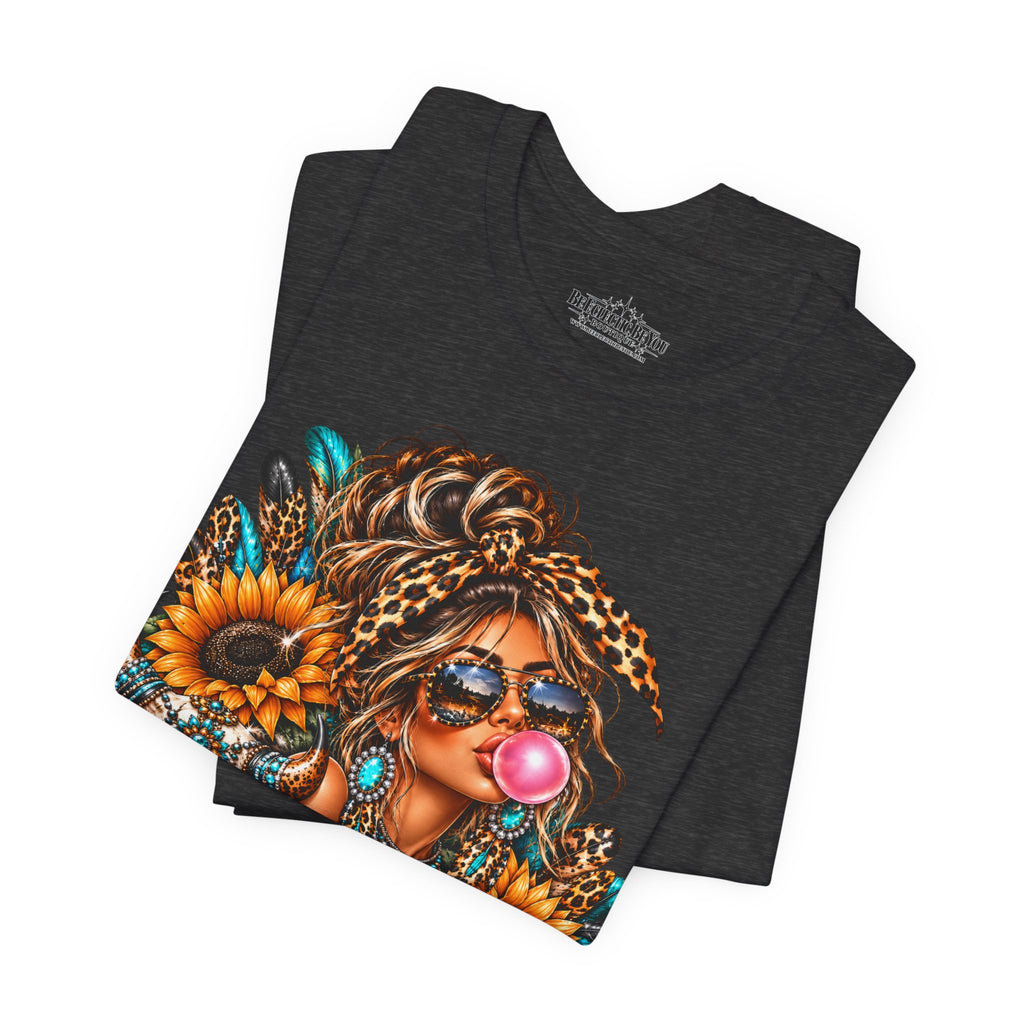 Boho Woman with Sunflowers Graphic T-Shirt