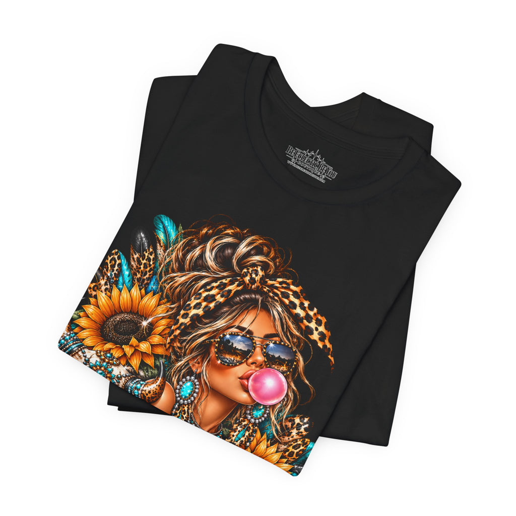 Boho Woman with Sunflowers Graphic T-Shirt