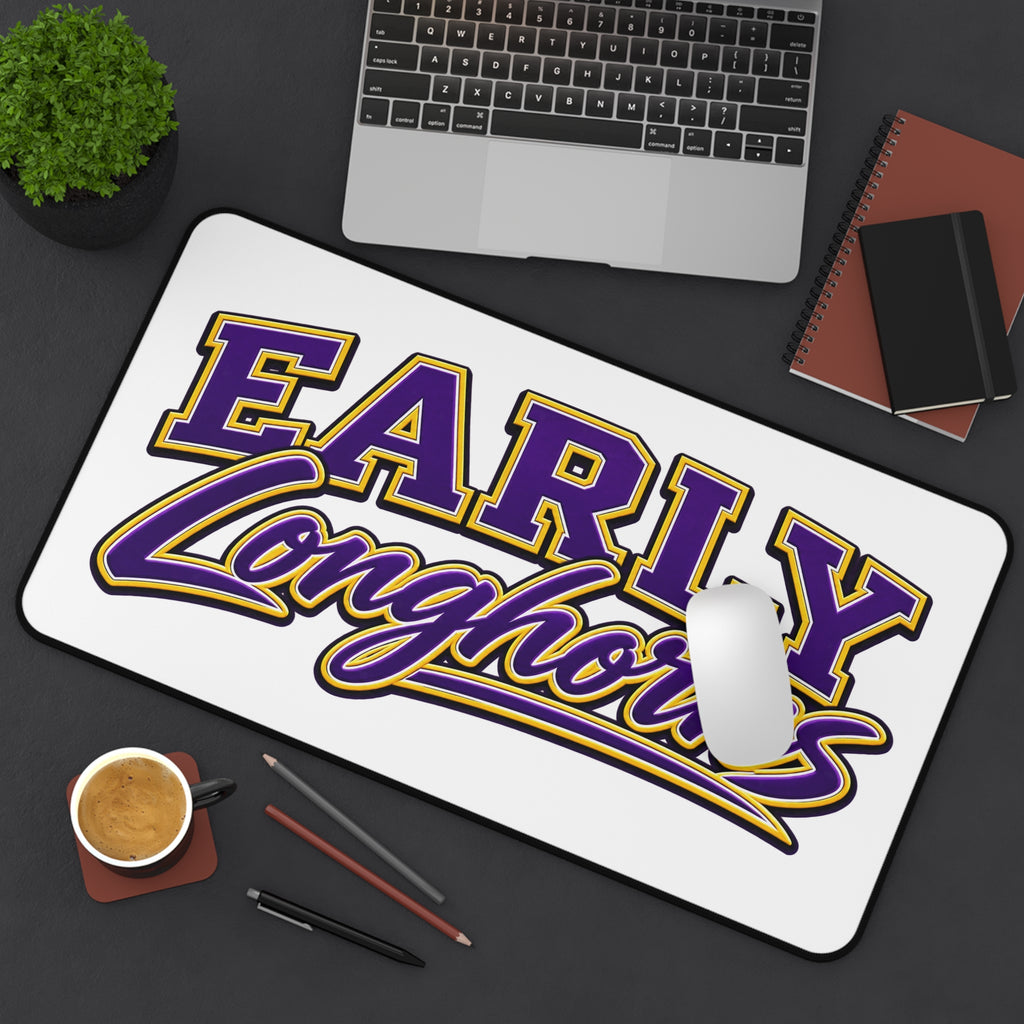 Early Longhorns Desk Mat — Purple & Gold Gaming/Office Mousepad