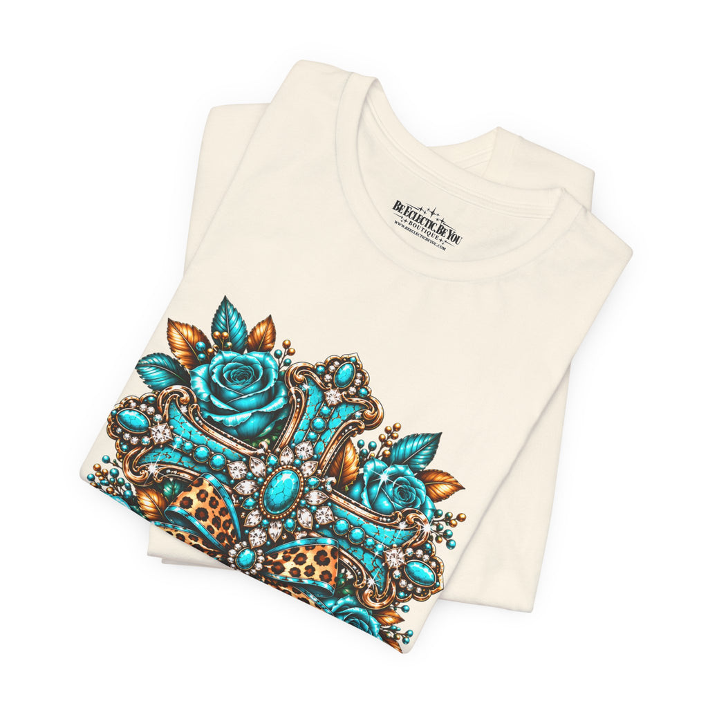 Bohemian Turquoise Floral Paisley T-Shirt