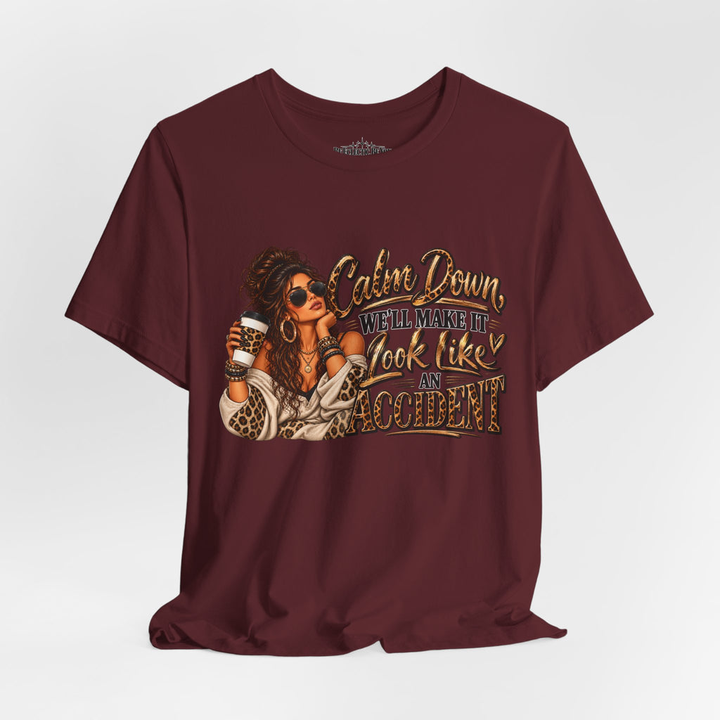 Calm Down Accident Graphic T-Shirt