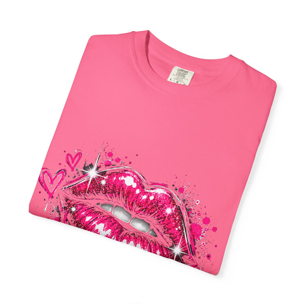 Dripping Pink Kiss T‑Shirt — Graffiti Lip Art Tee