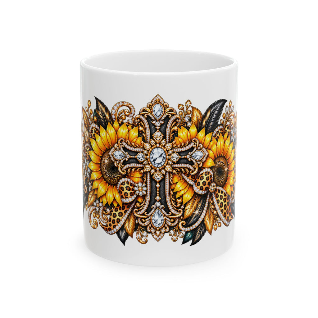 Gothic Cross Sunflower Mug