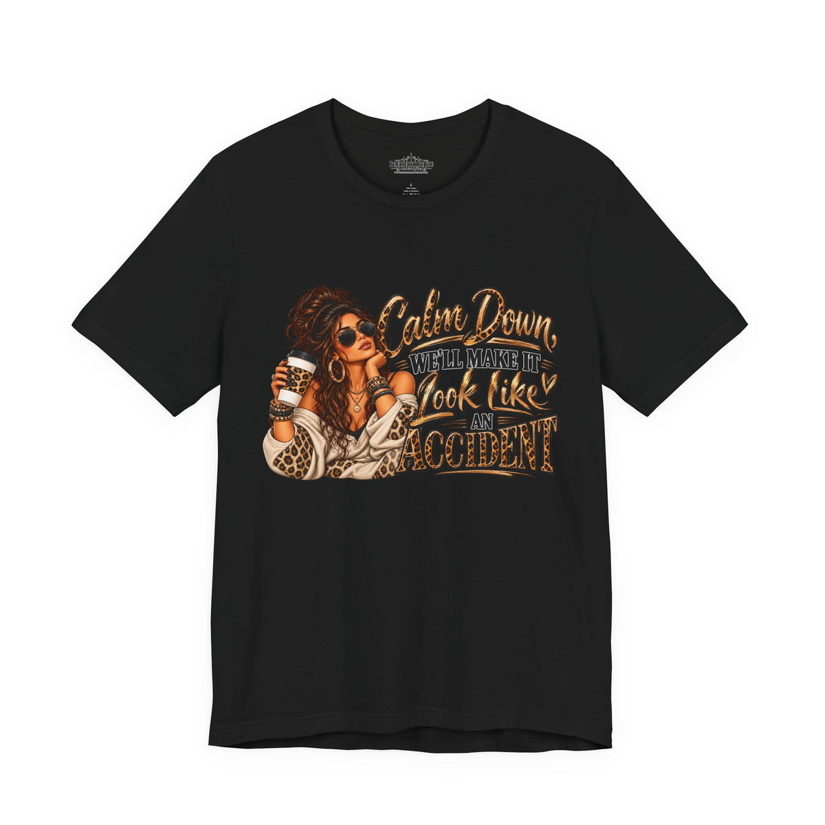 Calm Down Accident Graphic T-Shirt