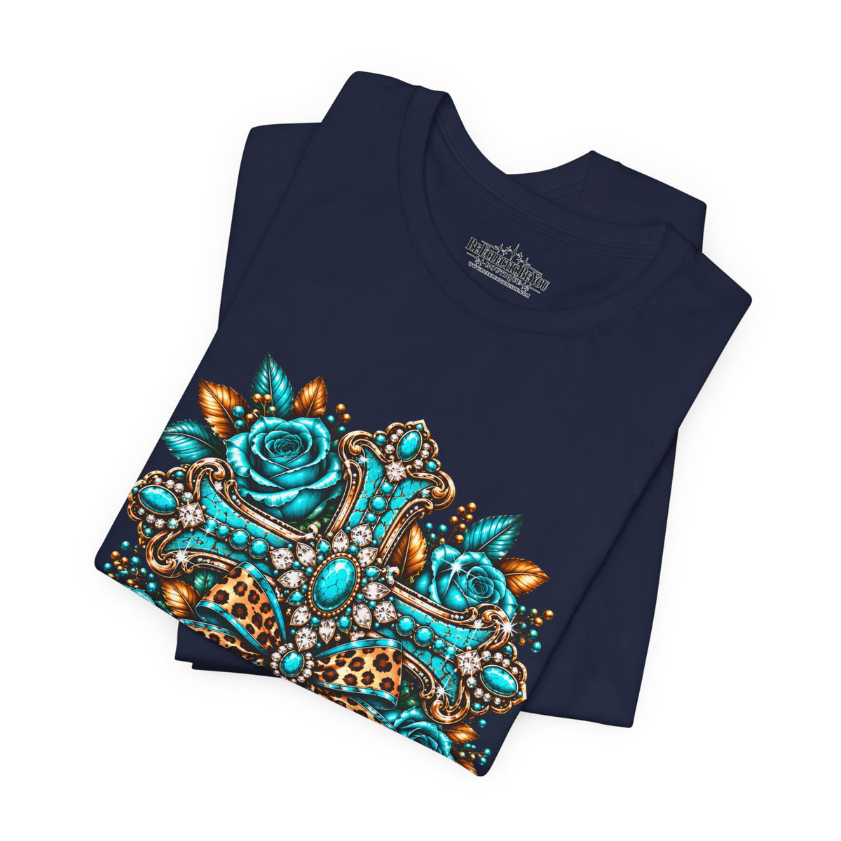 Bohemian Turquoise Floral Paisley T-Shirt